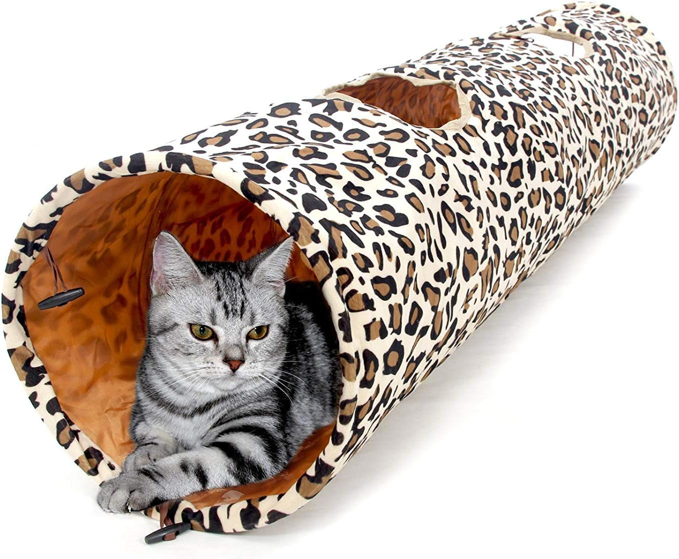 XL Collapsible Cat Tunnel for Fat Cats & Rabbits - 51"X12" Extra Wide Pet Play Tunnel with 12-Inch Diameter for Large Cats, Small Dogs