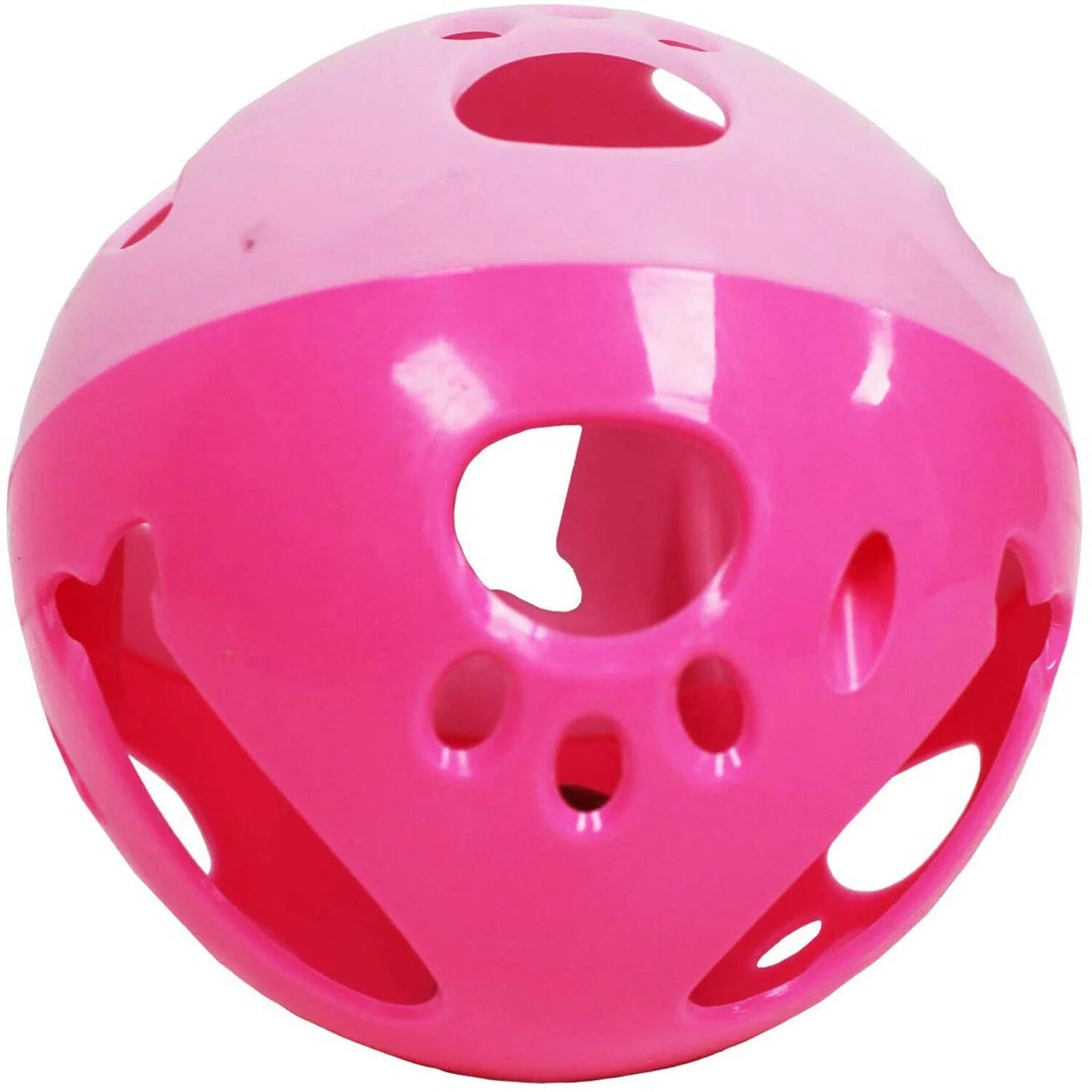 Large Size Cat Ball with Bell Toy for Cats Kittens and Other Animals - Large Size for Extra Fun, Rings as It Moves - Pink