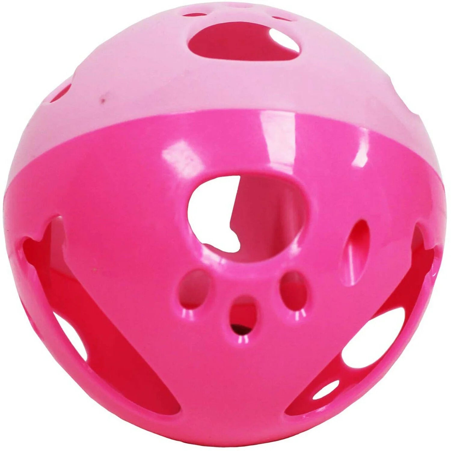 Large Size Cat Ball with Bell Toy for Cats Kittens and Other Animals - Large Size for Extra Fun, Rings as It Moves - Pink