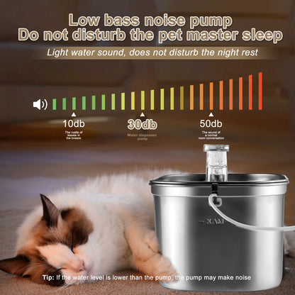 Cat Water Fountain Stainless Steel 74Oz/2.2L Automatic Pet Dog Water Fountain