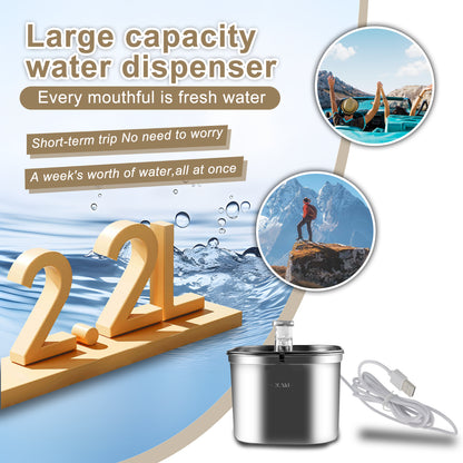 Cat Water Fountain Stainless Steel 74Oz/2.2L Automatic Pet Dog Water Fountain