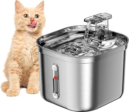 Cat Water Fountain Stainless Steel 74Oz/2.2L Automatic Pet Dog Water Fountain